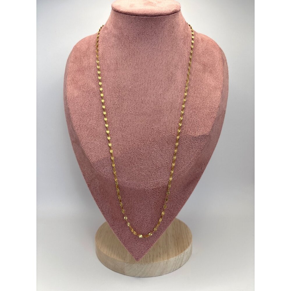Danecraft Vintage Gold 925 Italy Sterling Silver Mirror Link Chain 24" Necklace